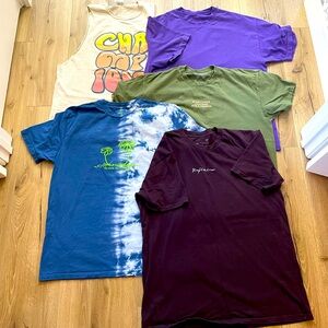 Bundle lot five XL heavyweight cotton tees streetwear Altru champion riot